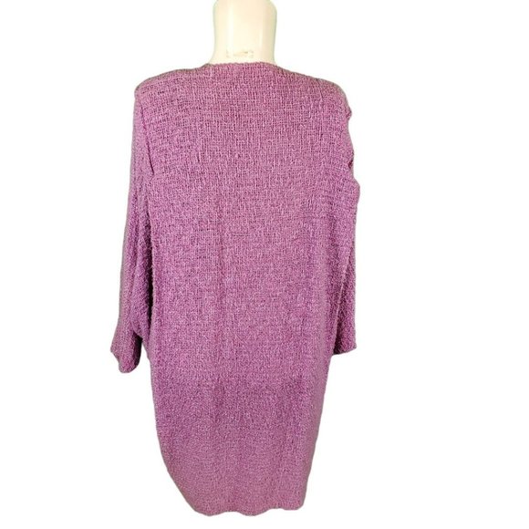 Patti Haskell Vintage Woven Jacket Dolman Cocoon Cardian Magenta One Size - Picture 10 of 10
